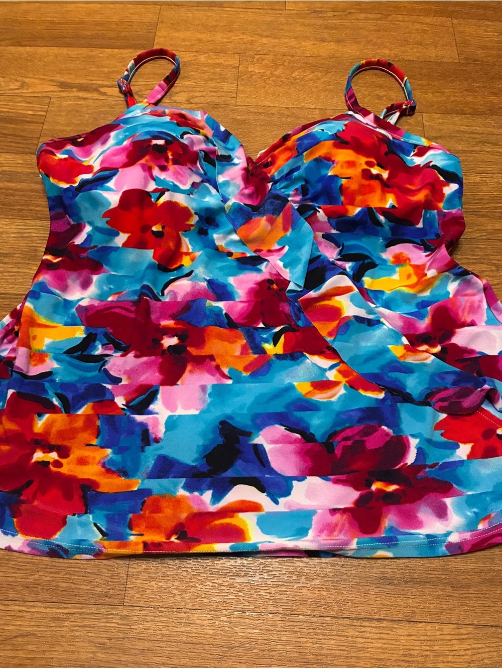 Jamaica Bay Women’s Multicolor Floral Swim Top Size 16